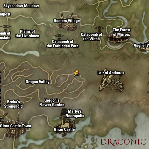 Карта расположения Ancient Weird Drake