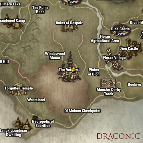 Карта расположения Giant Wasteland Basilisk